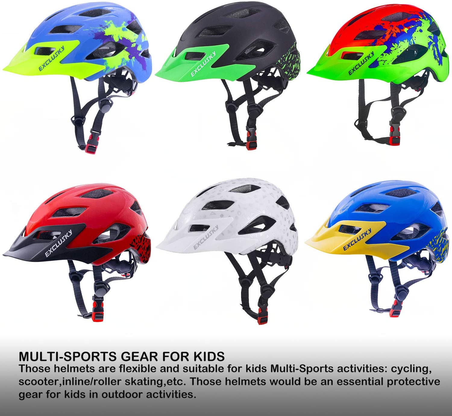 Exclusky casco bicicleta niños