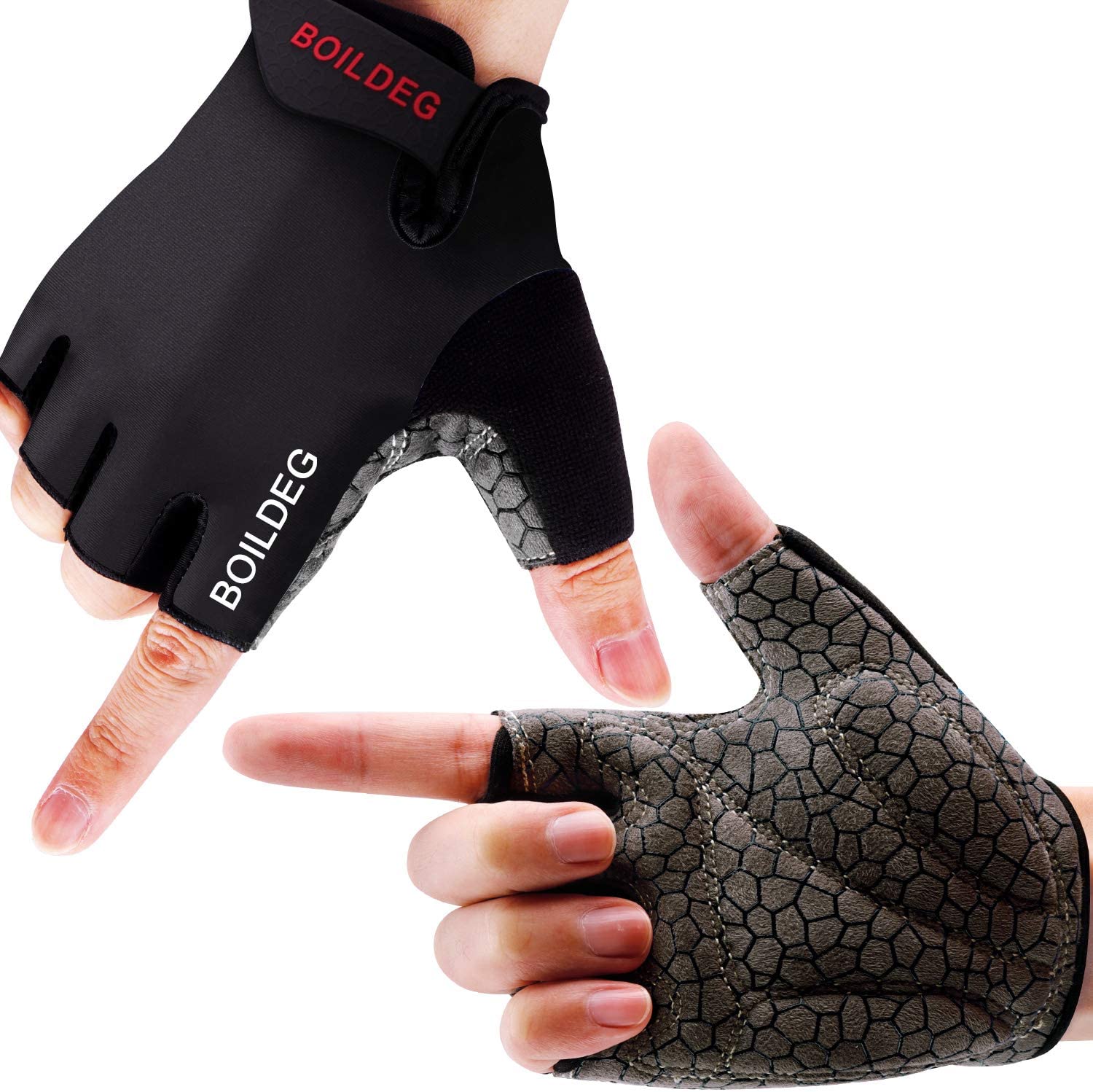 Boildeg Guantes de Ciclismo de Medio-Dedo.